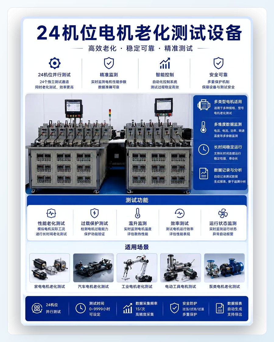 24-station motor aging test equipment