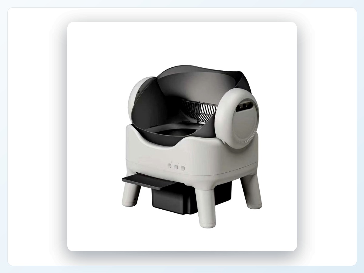 Gray smart litter box